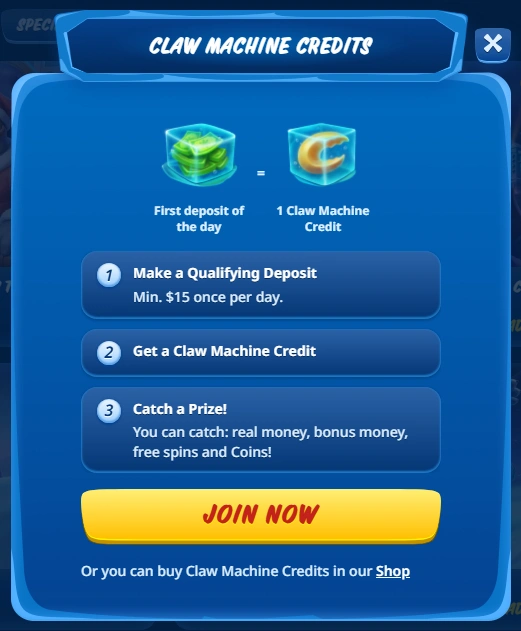 Claw Machine interactive bonus feature