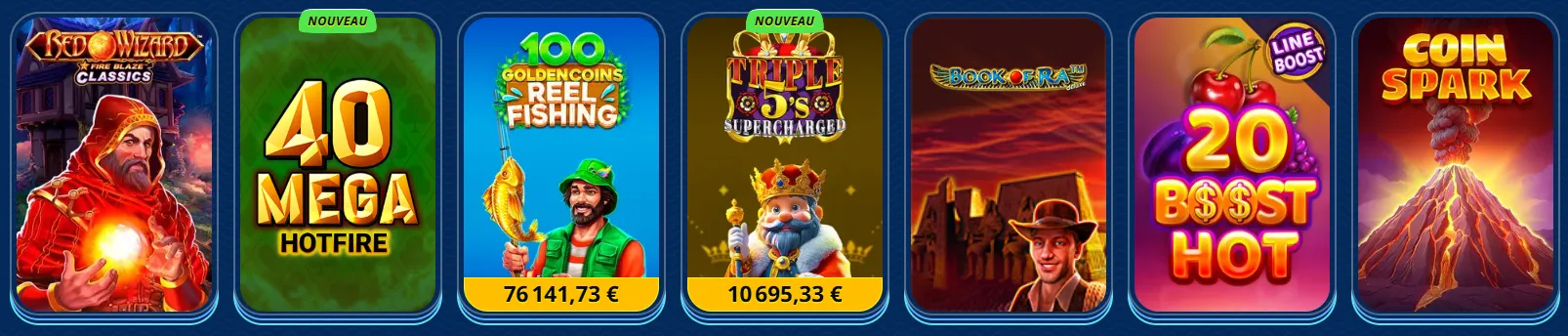 Slot games collection at SG Casino